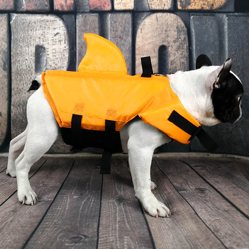Chaleco salvavidas con aleta de tiburón para perros